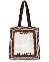 CASABLANCA - Crochet Shopper Bag With Embroidered Logo - Lyst