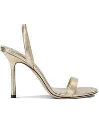 Jimmy Choo - Jenn 100Mm Lamb Leather Calf Leather Heeled Sandals - Lyst