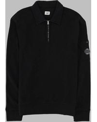 C.P. Company - Felpa Con Colletto Polo E Zip - Lyst