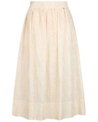 Liu Jo - Natural Flower Print Cotton Skirt - Lyst