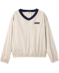 Miu Miu - Technical Pongé Sweatshirt - Lyst