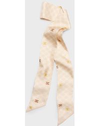 Celine - Triomphe Logo-Print Lavalliere Scarf - Lyst