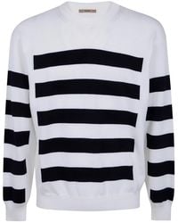 Nuur - Two Tone Stripes Crew Neck Sweater - Lyst
