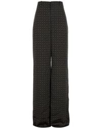 Saint Laurent - Pritned Satin Wide-Leg Pant - Lyst