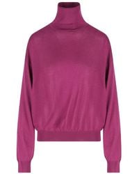 Saint Laurent - Roll-Neck Wool Sweater Clothing - Lyst