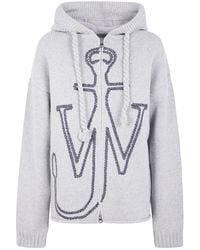 JW Anderson - Anchor Embroidery Zipped Hoodie - Lyst