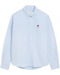 Ami Paris - Sky Cotton Button-Down Shirt - Lyst