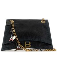Balenciaga - Leather Medium Crush Chain Shoulder Bag - Lyst