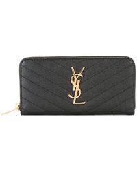 Saint Laurent - Monogram Zip Around Wallet - Lyst
