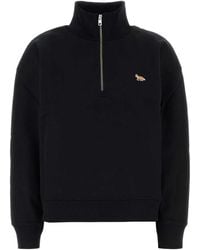 Maison Kitsuné - Half Zip Sweatshirt - Lyst