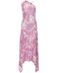 Versace Jeans Couture - Abito Lungo Smanicato Con Stampa - Lyst