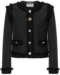Moschino - Wool Boucle Stretch Jacket - Lyst
