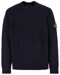 Stone Island - Round Neck Jumper With Raglan Sleeves - Lyst