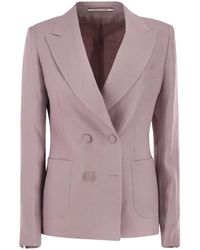 Tagliatore - Double-Breasted Linen Blazer - Lyst