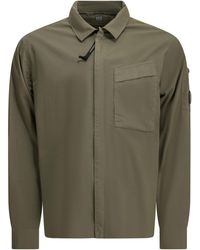 C.P. Company - C.P.Company Overshirt Jacket With Logo - Lyst