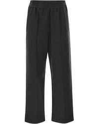 Brunello Cucinelli - Wide-Leg Cotton And Cashmere Jersey Trousers - Lyst