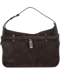 Borbonese - Small Premere Hobo Suede Padlock Shoulder Bag - Lyst