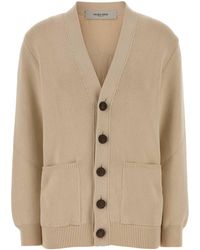 Golden Goose - Beige Stretch Cotton Blend Danielle Cardigan - Lyst