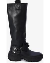 Burberry - Leather Stomp Boots - Lyst