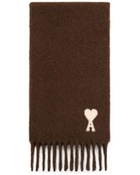Ami Paris - Ami De Coeur Wool Scarf - Lyst