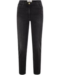 Elisabetta Franchi - High-Waisted Slim-Fit Jeans - Lyst