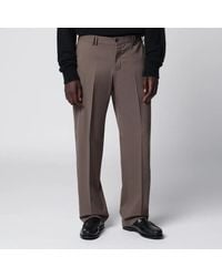 PT01 - Taupe Woolblend Trousers - Lyst