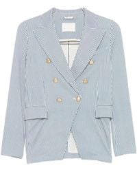 Circolo 1901 - Striped Double-Breasted Jacket - Lyst