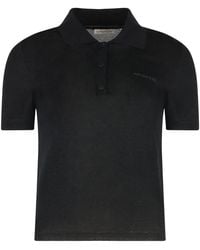Moncler - Knitted Cotton-Blend Polo Shirt Tops - Lyst