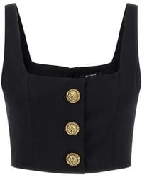 Balmain - Wool Brassiere Top - Lyst