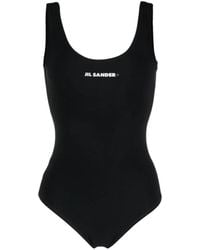 Jil Sander - One Piece Swimsuit With Logo - Lyst