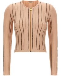 Elisabetta Franchi - Cropped Knit Cardigan - Lyst