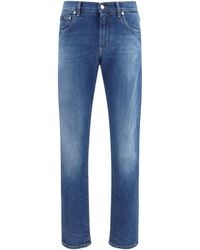 Dolce & Gabbana - Dolce & Gabbana Slim Stretch Jeans With Dg Logo - Lyst