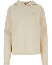 Prada - Sand Stretch Cotton Oversize Sweatshirt - Lyst