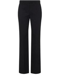 McQueen - Pinstripe Lurex Wool Pants - Lyst