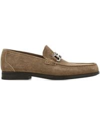 Ferragamo - Grandioso2 Suede Loafers With Gancini Buckle - Lyst