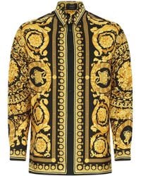 Versace - Printed Long-sleeve Silk Shirt - Lyst