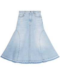 Ganni - Organic Cotton Denim Skirt - Lyst