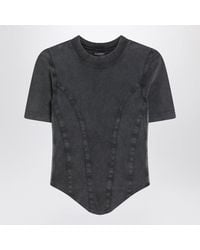 Balenciaga - Washed Corset-Style T-Shirt - Lyst