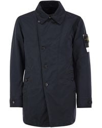Stone Island - Short Trench Coat With Anti Drip Treatment - Lyst