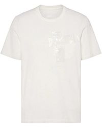 Maison Margiela - Cotton Jersey Taped T-Shirt - Lyst