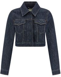 Fendi - Ff Cropped Denim Jacket - Lyst