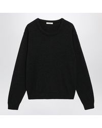 Lemaire - Coal Alpaca Wool Blend Crew Neck Sweater - Lyst