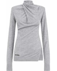 The Attico - Solid Mock Collar Sweater - Lyst