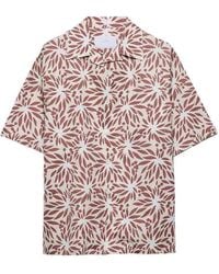 Prada - Striped Cotton And Silk 'Bowling' Shirt - Lyst