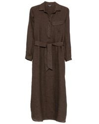 Emporio Armani - Belted Shirt Midi Dress - Lyst