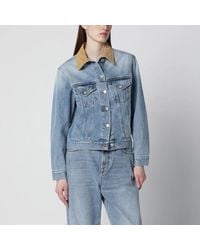 Rohe - Denim Jacket With Suede Collar - Lyst