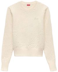 KENZO - Cable-Knit Logo-Embroidered Sweater - Lyst
