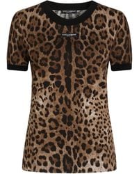 Dolce & Gabbana - Dolce & Gabbana Leo-Print Jersey T-Shirt - Lyst