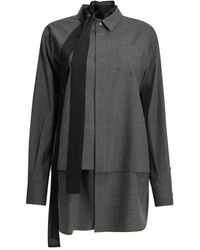 Sacai - Short Wool Shirtdress - Lyst