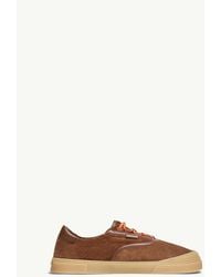 Moncler - Baskets Vera Leisure En Daim Marron - Lyst